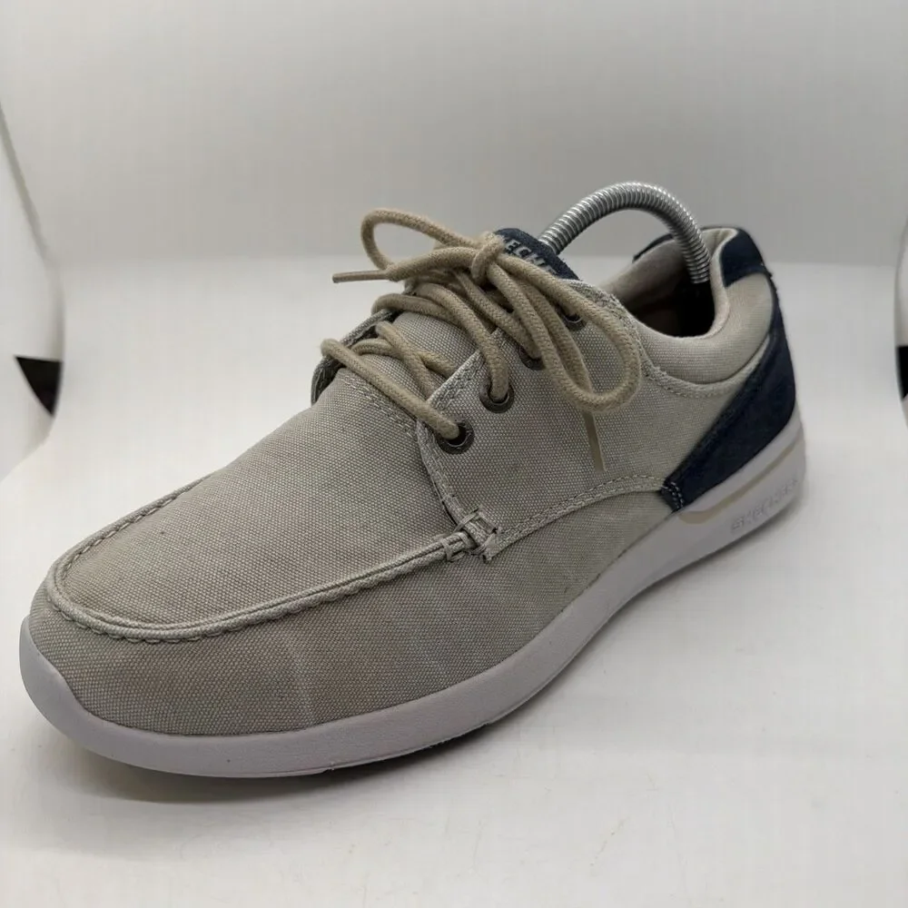 Size 8.5 Skechers Relaxed Fit Elent Arven Men's Boat Shoes Beige 65494
